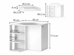 Vicco Cambiador 85x85x77.3 kristian Blanco Hot
