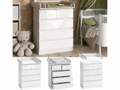 Vicco Cambiador / alto brillo 80x76x110.2 emma Blanco New