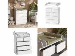 Vicco Cambiador / alto brillo 80x76x110.2 emma Blanco New