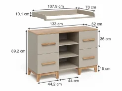 Vicco Cambiador cachemira/artesanal 133x70x98 malia Beige