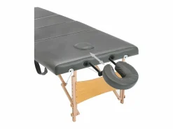 Helloshop26 Camilla de masaje de 4 secciones estructura de madera banco de masaje reposacabezas reposabrazos ajustable cama de masaje plegable portátil antracita 02_0001802 Marru00f3n Discount
