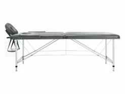 Camilla de masaje de 2 secciones con estructura de acero inoxidable 186 x 68 cm antracita 02_0001797^Helloshop26 Online