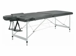 Camilla de masaje de 2 secciones con estructura de acero inoxidable 186 x 68 cm antracita 02_0001797^Helloshop26 Online