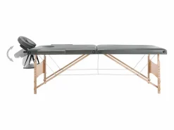 Helloshop26 Camilla De Masaje|Camilla de masaje de 2 zonas estructura de madera 186 x 68 cm gris antracita 02_0001800