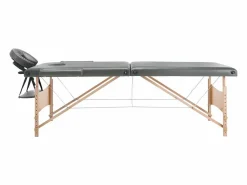 Helloshop26 Camilla De Masaje|Camilla de masaje de 2 zonas estructura de madera 186 x 68 cm gris antracita 02_0001800