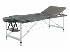 Helloshop26 Camilla de masaje de 3 zonas estructura de aluminio banco de masaje reposacabezas reposabrazos ajustable cama de masaje plegable portátil antracita 02_0001798 Amarillo Best