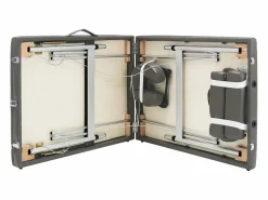 Helloshop26 Camilla de masaje de 3 zonas estructura de aluminio banco de masaje reposacabezas reposabrazos ajustable cama de masaje plegable portátil antracita 02_0001798 Amarillo Best