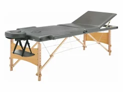 Camilla de masaje de 3 zonas estructura de madera 186 x 68 cm color antracita 02_0001801^Helloshop26