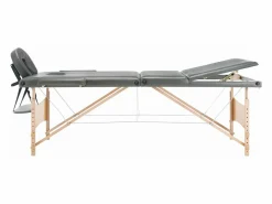 Camilla de masaje de 3 zonas estructura de madera 186 x 68 cm color antracita 02_0001801^Helloshop26