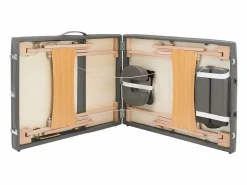 Camilla de masaje de 3 zonas estructura de madera 186 x 68 cm color antracita 02_0001801^Helloshop26