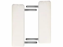 Camilla de masaje plegable de 3 secciones estructura de acero inoxidable color blanco crema 02_0001876^Helloshop26 Sale