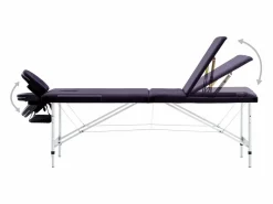 Camilla de masaje plegable de 3 secciones acero inoxidable color morado 02_0001828^Helloshop26 Clearance