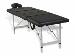 Helloshop26 Camilla de masaje plegable de 4 zonas con estructura de acero inoxidable color 02_0001890 Negro Discount