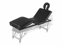 Helloshop26 Camilla de masaje plegable de 4 zonas con estructura de acero inoxidable color 02_0001890 Negro Discount