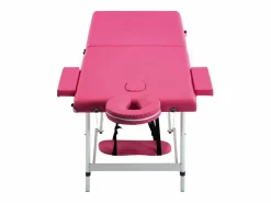 Camilla de masaje plegable de 2 secciones acero inoxidable rosa 02_0001809^Helloshop26 Hot