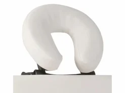 Helloshop26 Camilla de masaje plegable de 4 zonas con estructura de acero inoxidable color blanco crema 02_0001877 Plateado Outlet