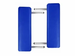 Helloshop26 Camilla de masaje plegable de 2 zonas con estructura de acero inoxidable azul 02_0001879 Plateado Outlet