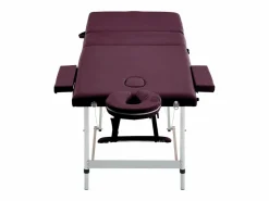 Helloshop26 Camilla de masaje plegable camilla de masaje banco sofá portátil terapia cosmética profesional Shiatsu Reiki 3 zonas aluminio morado 02_0001829 Violeta Discount