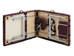 Helloshop26 Camilla de masaje plegable camilla de masaje banco sofá portátil terapia cosmética profesional Shiatsu Reiki 3 zonas aluminio morado 02_0001829 Violeta Discount