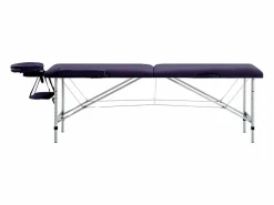Camilla de masaje plegable camilla de masaje banco sofá portátil terapia cosmética profesional shiatsu reiki 2 zonas aluminio morado 02_0001810^Helloshop26 Online
