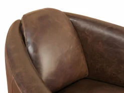 Vente-unique Sillón Club|Sillón De Piel|Canapé 3 places cuir supérieur italien - Chocolat- EMOTION