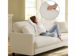 Canapé 2 plazas en Tejido de felpa teddy con 2 Almohadas - - 148 x 89 x 79cm^DripeX Online