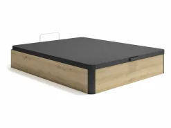 Ysmée Canapé abatible 140 x 190 cm - Natural claro y negro - NAMOSI de YSMÉE Negro / Color natural claro Online