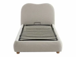 Vente-unique Canapé abatible 90 x 190 cm de tela color + colchón - VANARI Beige Discount