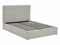 Vente-unique Canapé abatible 140 x 190 cm de tela color gris + colchón - HOPEYA de Pascal Morabito Gris claro New