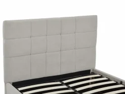 Vente-unique Canapé abatible 140 x 190 cm de tela color gris + colchón - HOPEYA de Pascal Morabito Gris claro New