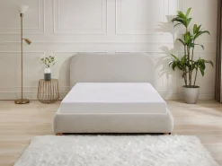 Vente-unique Canapé abatible 160 x 200 cm de tela en color - VANARI Beige Outlet
