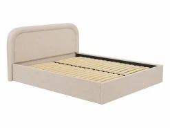 Vente-unique Canapé abatible 140 x 190 cm de tela bouclette - FIREZA II Beige