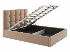 Vente-unique Cama Terciopelo|Canapé abatible 140 x 190 cm de terciopelo en color - MIRDAL