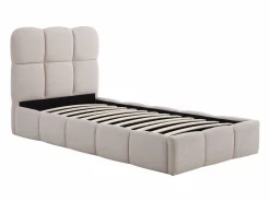 Vente-unique Canapé abatible 90 x 190 cm de tejido texturizado color + colchón - DILUDO Beige New