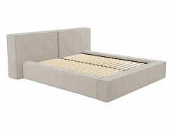 Vente-unique Canapé abatible 180 x 200 cm de pana - TIMANO II Beige Discount