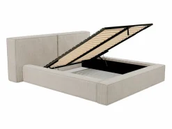 Vente-unique Canapé abatible 180 x 200 cm de pana - TIMANO II Beige Discount