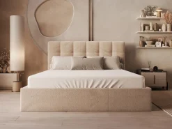 Canapé abatible 160 x 200 cm de terciopelo color con colchón - MIRDAL^Vente-unique Outlet