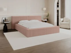 Vente-unique Canapé abatible 180 x 200 cm de pana + colchón - TIMANO Rosa Sale