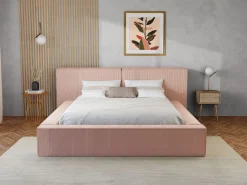 Vente-unique Canapé abatible 180 x 200 cm de pana + colchón - TIMANO Rosa Sale