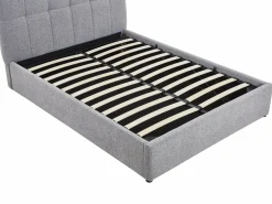 Vente-unique Canapé abatible 140 x 190 cm en tela bouclé + colchón - MAZIRI Gris New