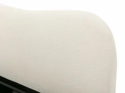 Vente-unique Canapé abatible 140 x 190 cm en tela bouclé - VANARI Blanco Best