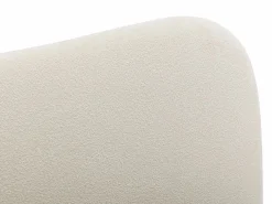 Vente-unique Canapé abatible 140 x 190 cm en tela bouclé - VANARI Blanco Best