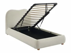 Canapé abatible 90 x 190 cm en tela bouclé beige - VANARI^Vente-unique Best