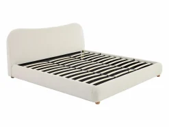 Vente-unique Cama Con Canapé|Cama Adulto|Canapé abatible 180 x 200 cm en tela bouclé beige + colchón - VANARI