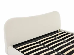 Vente-unique Cama Con Canapé|Cama Adulto|Canapé abatible 180 x 200 cm en tela bouclé beige + colchón - VANARI