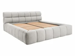 Vente-unique Canapé abatible 160 x 200 cm tela - FORVIK de Pascal Morabito Gris claro Clearance