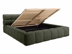 Vente-unique Canapé abatible 160 x 200 cm tela + colchón - FORVIK de Pascal Morabito Verde Discount
