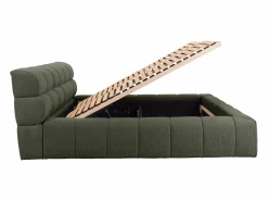 Vente-unique Canapé abatible 160 x 200 cm tela + colchón - FORVIK de Pascal Morabito Verde Discount