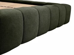 Vente-unique Canapé abatible 160 x 200 cm tela + colchón - FORVIK de Pascal Morabito Verde Discount