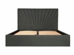 Vente-unique Cama Terciopelo|Canapé abatible 140 x 190 cm terciopelo gris ntracita + colchón - RILIODA